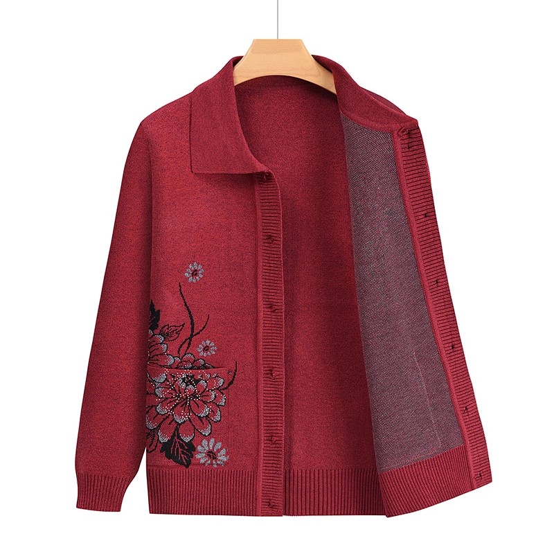 中老年女装妈妈春秋毛衣外套