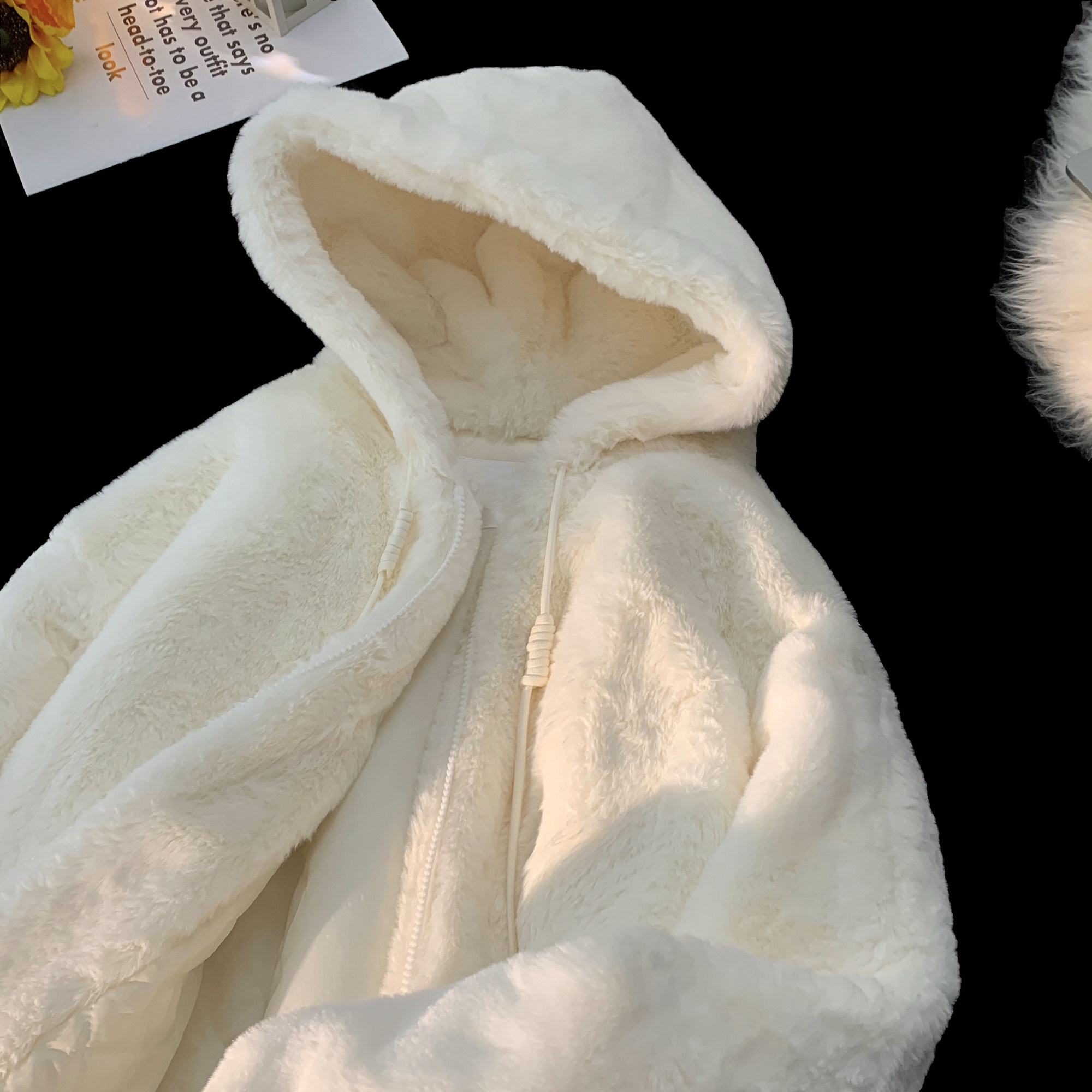 F241010-P105皮草毛茸茸外套少女学生加绒加厚棉衣棉服连帽型,男装棉衣,星座617A-1（原B318A）