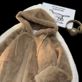 F241010-P105少女学生加绒加厚棉衣棉服连帽型皮草毛茸茸外套，男装棉衣，星座617A-1（原B318A）