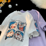 M313*P25学院风上衣哆啦A梦纯棉印花T男女款情侣短袖，男装T恤，星座617A-1（原B318A）