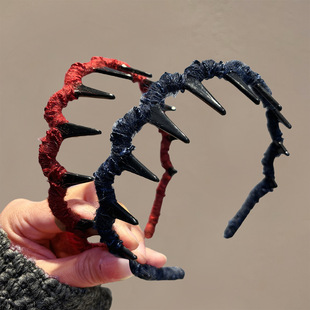 毛线波浪发箍女款秋冬高颅顶带齿洗脸发卡感外出百搭头箍发饰