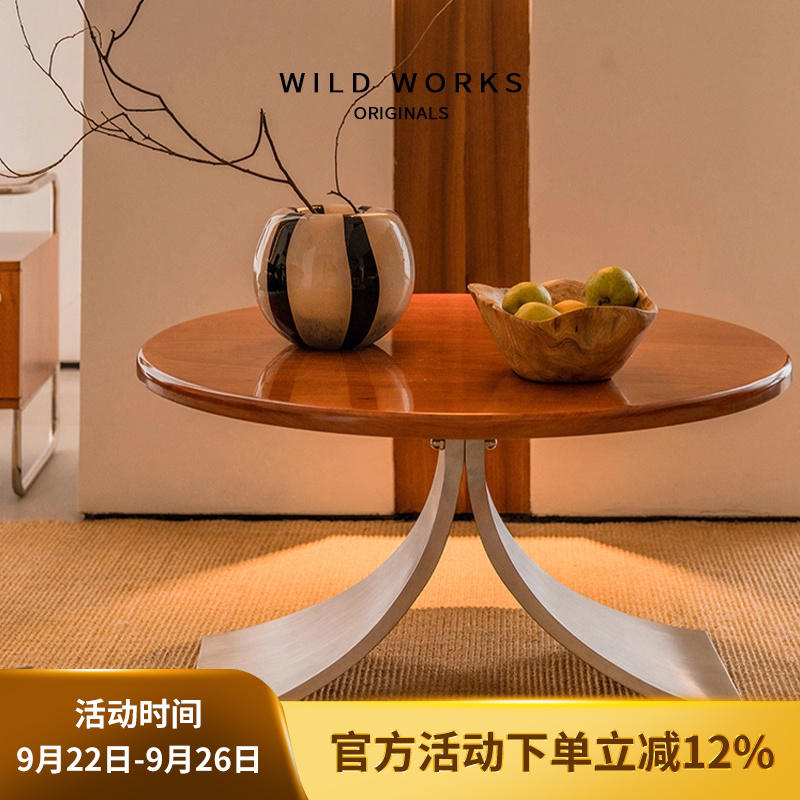 野作中古奥斯卡茶几樱桃木小圆桌