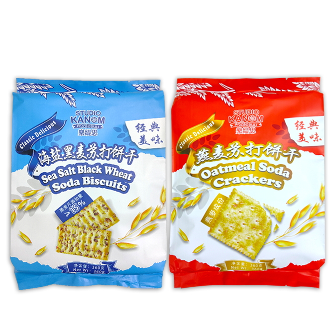 乐缇思燕麦苏打饼干独立包装零食粗粮高纤维点心360g