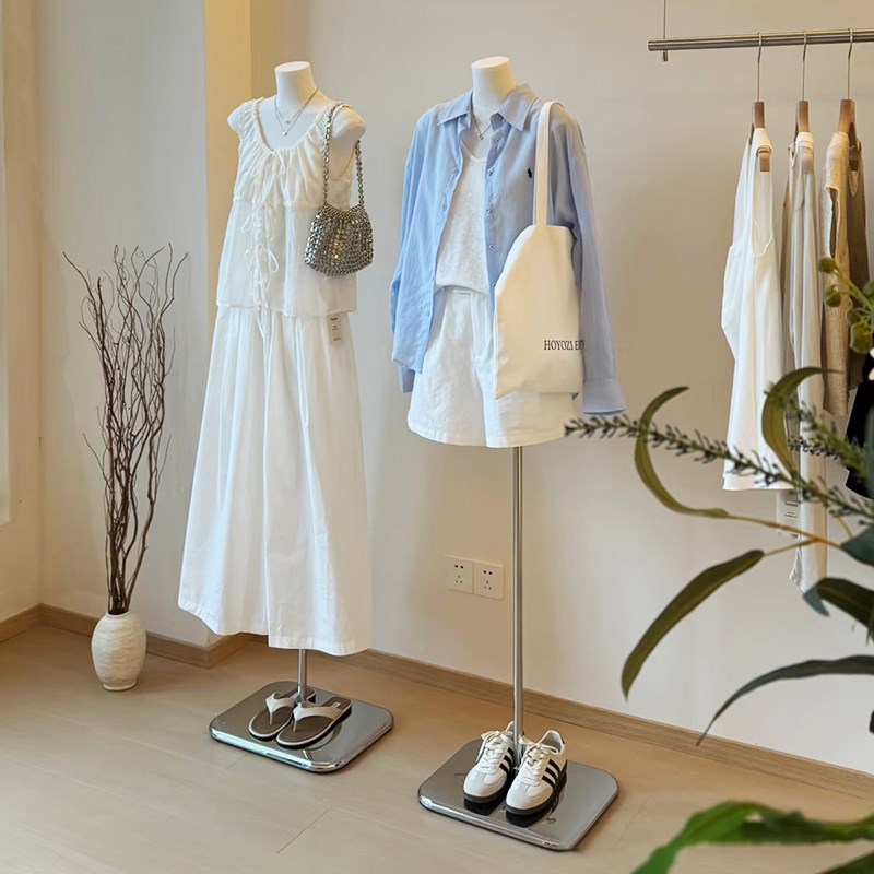 新款服装店专用扁身模特展示架女装假人橱窗半身平胸人体模型人台