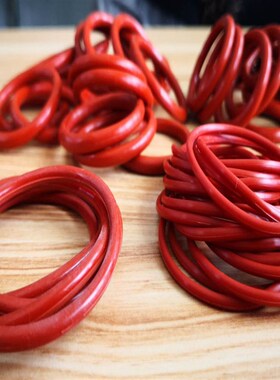 硅胶红色O型圈耐温外34/35/36/37/38/3B9/40/41/42/43/50/56*3.5m