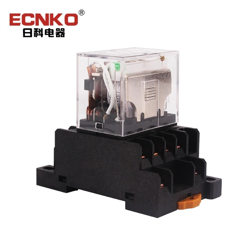 日科ECNKO小型继电器HH64P AC220VDC24V JQX13F LY4N带灯镀金银点