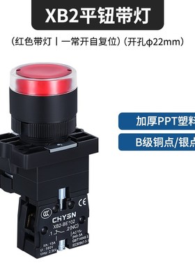 XB2带灯塑料按钮开关按压式EsW3361自复位启动停止红色BE102/BZ10