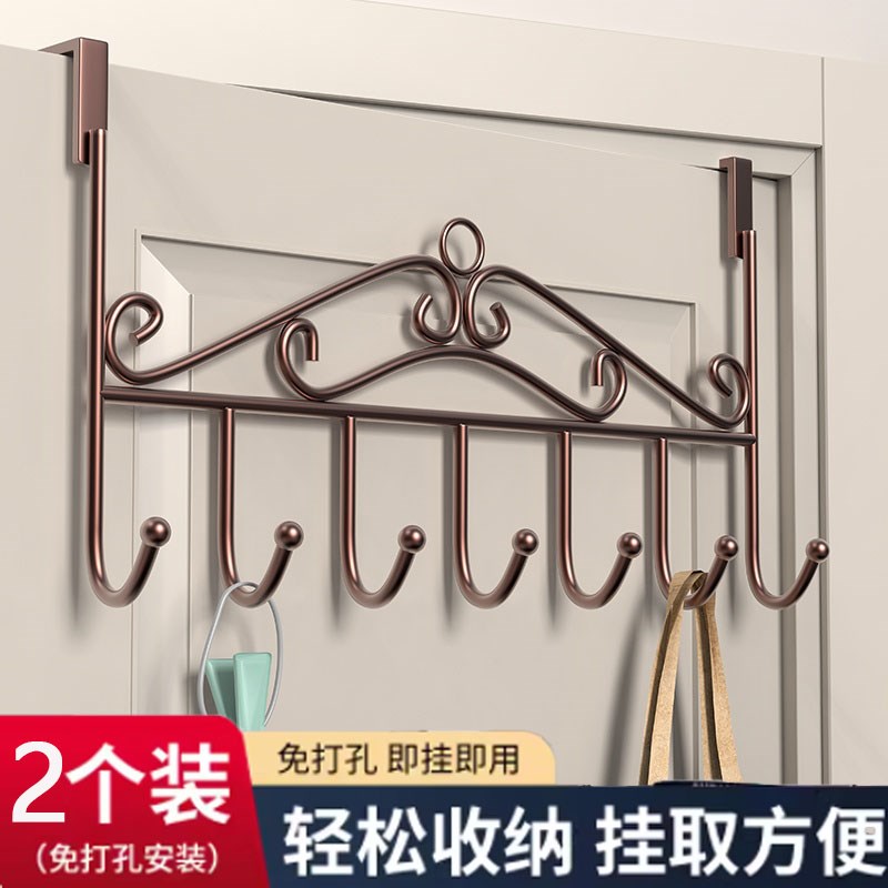 门后挂钩免打孔强力衣钩挂衣置物架衣服壁L挂墙上帽子钥匙挂架收