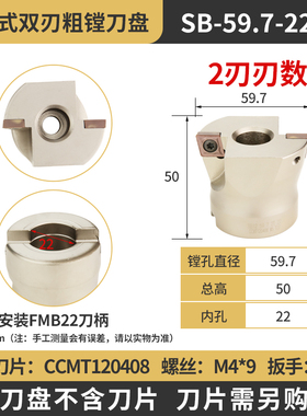 SB固定式粗镗刀盘扩孔刀头ST数控双刃镗刀盘CECMT09 12 44.7-99.7