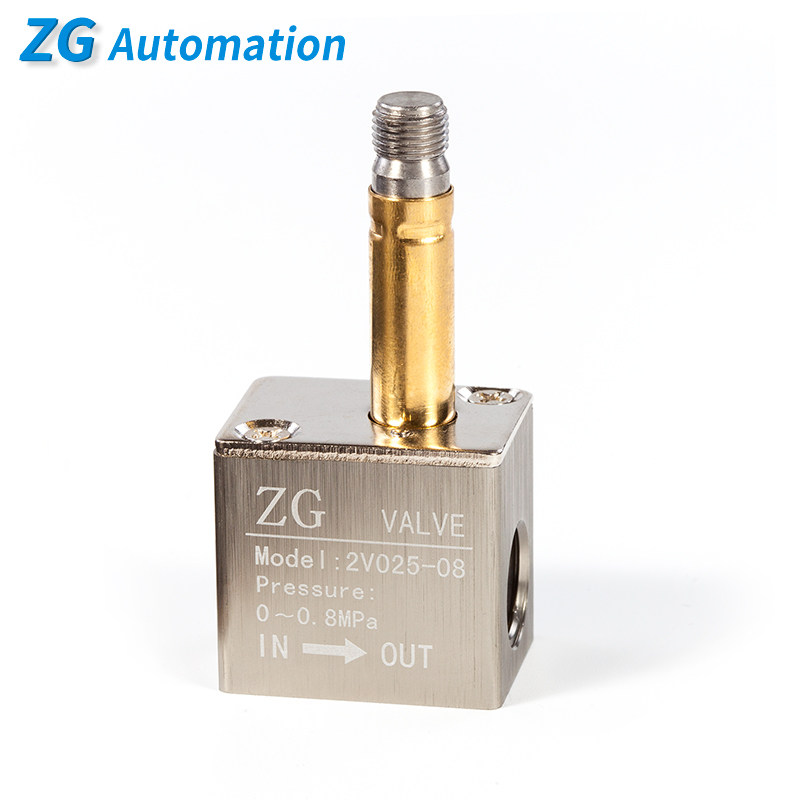 气动二位二通2V025-08电磁阀AC220V控制阀DC24V DC12V常闭型气阀