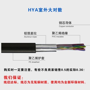 国标纯铜室外大对数通信电缆HYA5 10 20 25 50 100 200对电话电缆