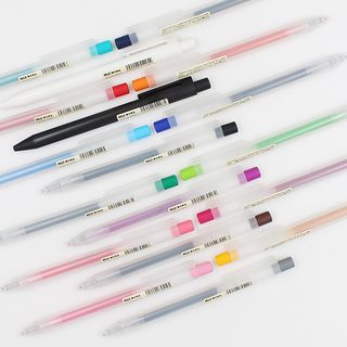 日产款MUJI无印良品笔顺滑按压中性笔凝胶按动彩色水笔0.5mm笔