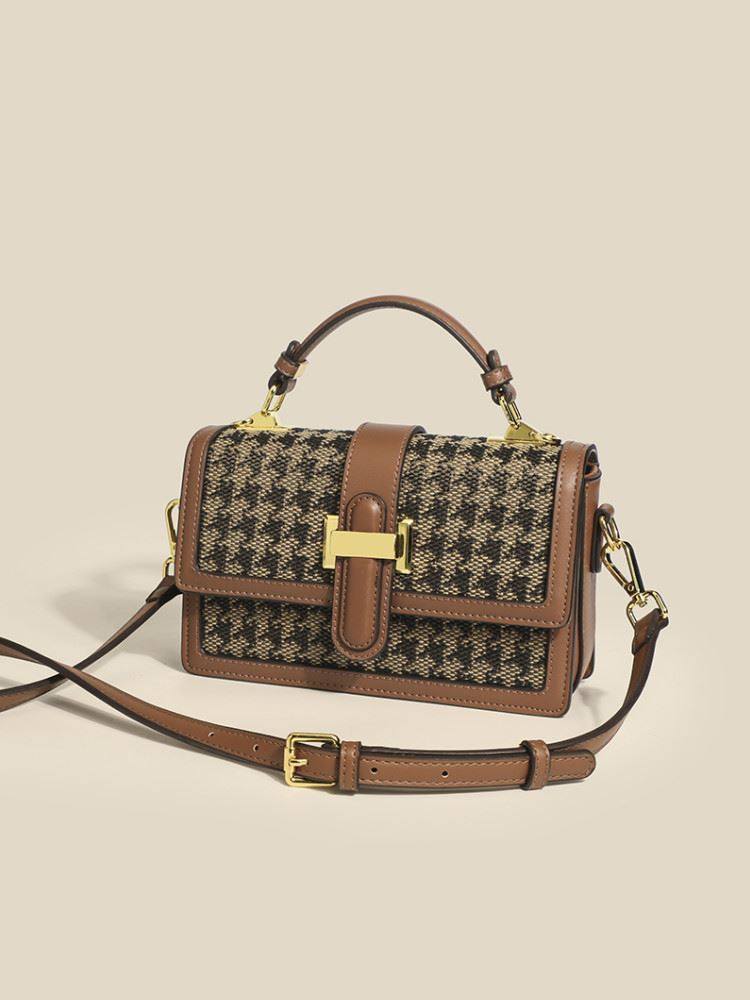 香港正品包包女2023新款时尚休闲千鸟格小方包真皮手提单肩斜挎包,箱包皮具/热销女包/男包,小方包,淘宝优惠券,粉丝福利购,淘宝优惠卷