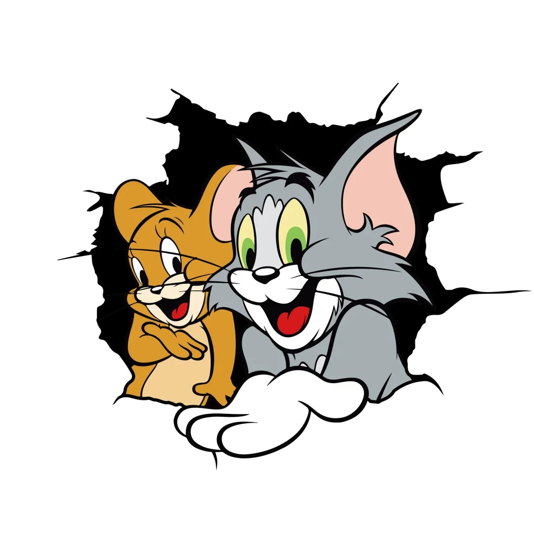 猫和老鼠贴卧室墙面遮丑自粘防水贴纸可爱治愈玻璃门窗贴纸