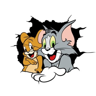 猫和老鼠贴卧室墙面遮丑自粘防水贴纸可爱治愈玻璃门窗贴纸