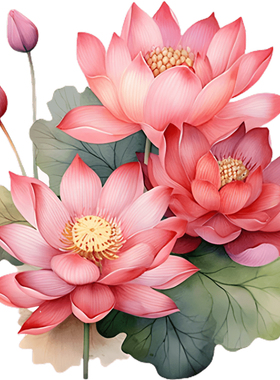 家和万事兴荷花新款创意3d立体贴纸贴室内墙面房间门墙上桌面美观