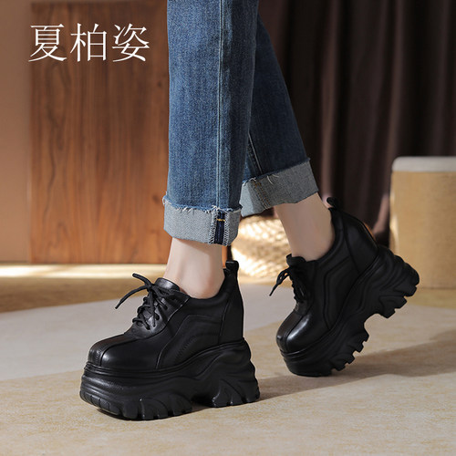 真皮单鞋夏柏姿舒适百搭超高跟