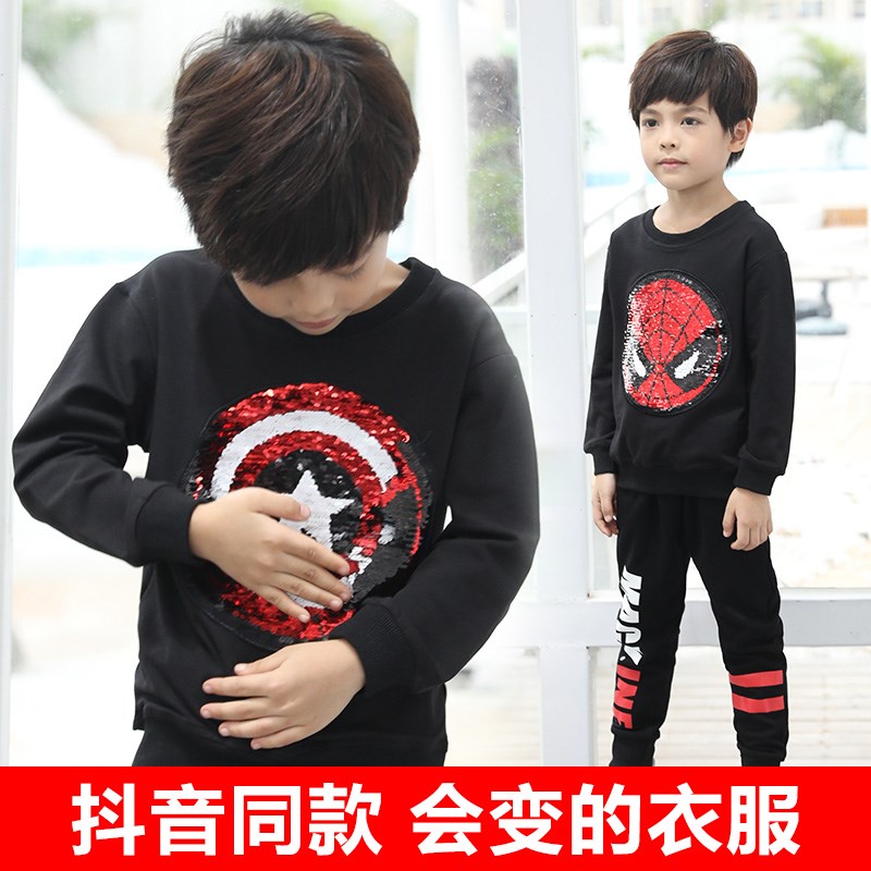 Children's clothing Sequins clothes children Boy thickening Plush Sweater Discoloration Long sleeve CUHK Spider-Man jacketin the Children/Baby/Family fitted , Sweater/Fleece  category - from Buy2taobao.com to provide professional Taobao agent buy service