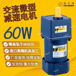 菲兰德60W微型电机5IK齿轮减速机5GN5GU正反转变速马达220v380v