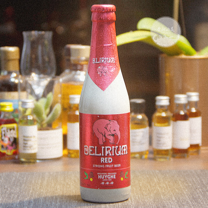 单瓶比利时进口 给劲樱桃粉象啤酒delirium小红粉象330ml精酿啤酒
