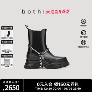 李宇春同款 靴 both春夏切尔西靴女皮面短靴厚底增高时装