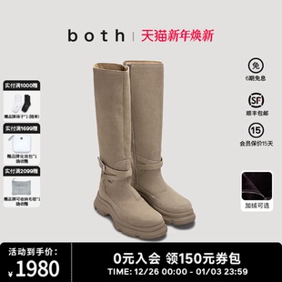 both25秋GAO EVA系列麂皮机车骑士靴女厚底长筒靴