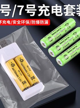 袋装2槽充电电池套装可充5号7号镍镉1.2V电动玩具话筒鼠标AA电池