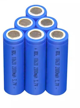 3.7V18620锂电池2000mAh大容量LED灯智能玩具风扇圆柱锂离子电池