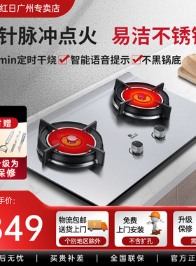 红日EH009G红外线燃气灶双灶煤气灶猛火液化气灶具嵌入式家用节能