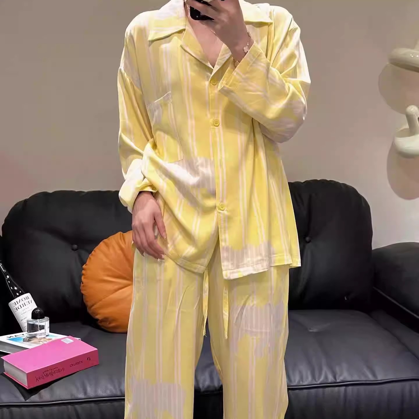 轻奢高定大象出走贡缎情侣家居服