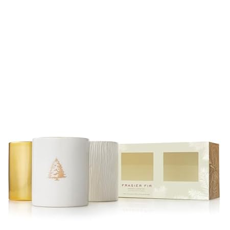 Thymes Frasier Fir Gilded Votive Candles- Scented Candle