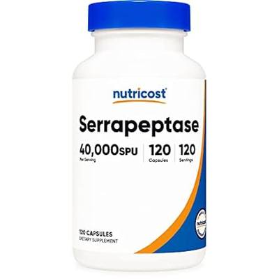 Nutricost Serrapeptase 40，000 SPU， 120 Capsules - Gluten