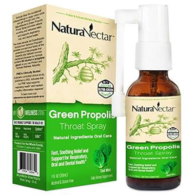 NaturaNectar Green Bee Propolis Throat Spray – No Harsh-C