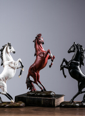 新中式风水摆件十二生肖马到成功办公室摆件开业乔迁新居装饰礼物