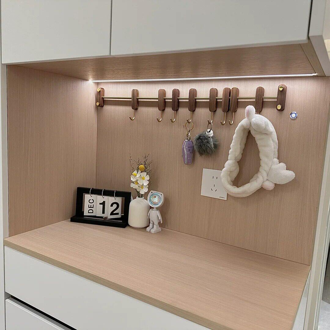 实木挂钩免打孔挂衣钩客厅门口衣帽钩钥匙挂架厨房墙壁置物架