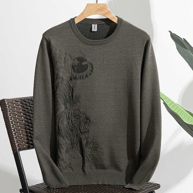 提花暗虎针织衫2025年冬季新款