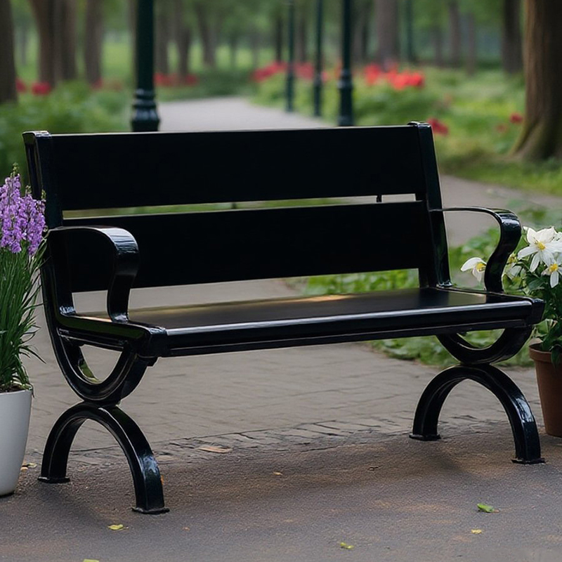 铁木户外公园椅靠背长椅子休闲椅