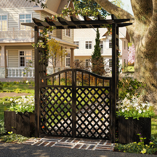 拱门花架室外防腐木葡萄爬藤架