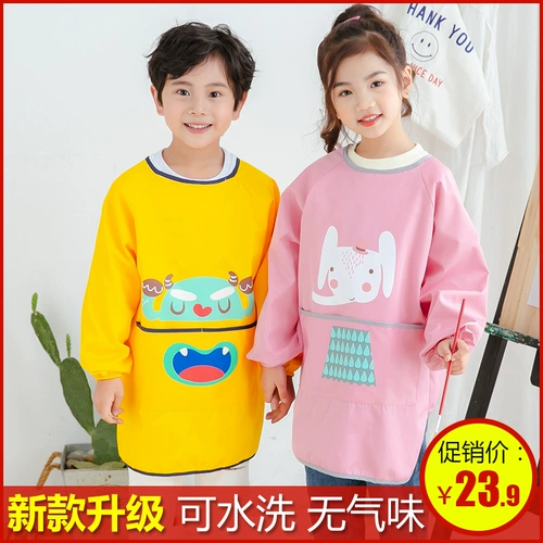 Детский слюнявчик, демисезонный фартук, юбка на девочку, нагрудник, водонепроницаемый лонгслив, художественная художественная роспись для детского сада для рисования, делается под заказ, с печатью вашего логотипа