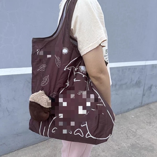 松果抽绳购物袋出口外贸可爱的卡通公仔收纳袋超市环保袋钥匙扣