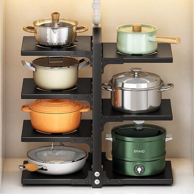 7-Tier Pots and Pans Organizer under Cabinet DIY Pot Racks