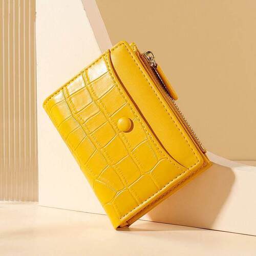 Stone Pattern Small Wallet Women Pu Leather Female Purse Zip