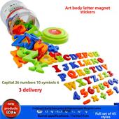 78PCS磁性字母数字字母冰箱磁铁ABC