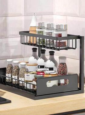 Kitchen cabinet storage rack, sink storage rack organizer