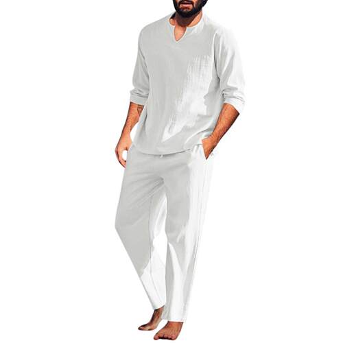 Men's beach style cotton linen suit 男士沙滩风棉麻套装