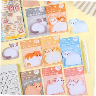 cute animal self adhesive sticky notes便利贴卡通 memo留言纸