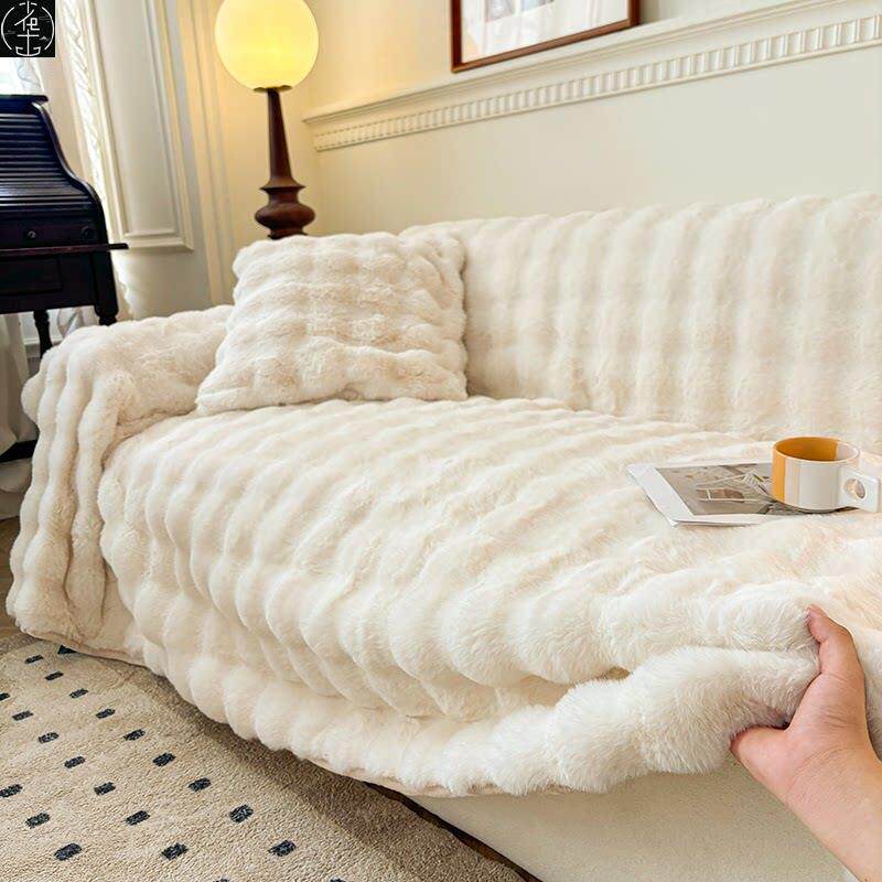 Faux Fur Soft Couch Sofa Cover Furniture Protector Slipcover图片