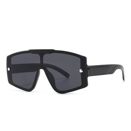 One piece flat top retro oversized frame sunglasses female I