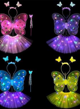 3/4Pcs/Set Double Layers Girls Led Flashing Light Fairy Butt