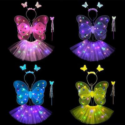 3/4Pcs/Set Double Layers Girls Led Flashing Light Fairy Butt